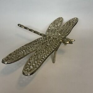 NWOB Home Decorating Insect Large Gold Metal Dragonfly‎ Figure Decor 15"x10"